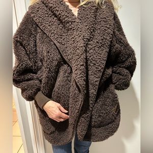 Nordic beach faux Sherpa/teddy sweater jacket